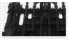 black and white stamp depicting an elaborate cathedral