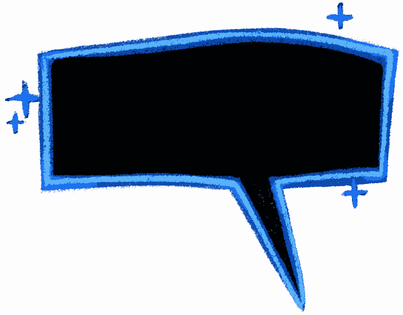 a black speech bubble